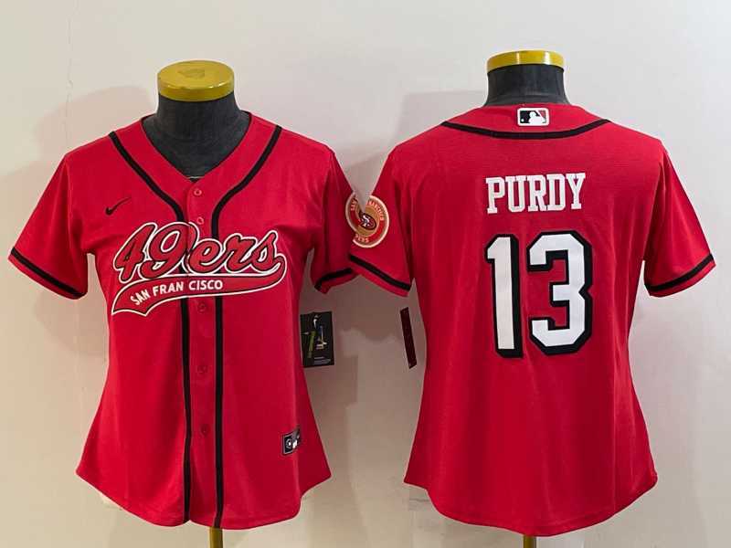 Women's San Francisco 49ers #13 Brock Purdy Red Color Rush With Patch Cool Base Stitched Baseball Jersey,We sell and wholesale Women's San Francisco 49ers #13 Brock Purdy Red Color Rush With Patch Cool Base Stitched Baseball Jersey on line form chian!